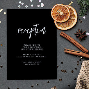 Contemporary modern black wedding reception invitation