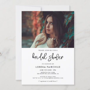 Contemporary modern bridal shower photo invitation