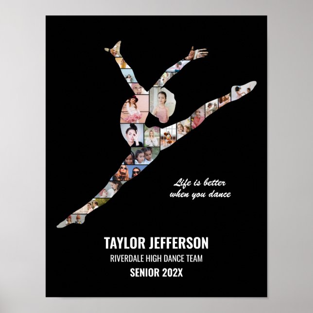 Contemporary Modern Dance Custom Photo Collage Poster (Front)