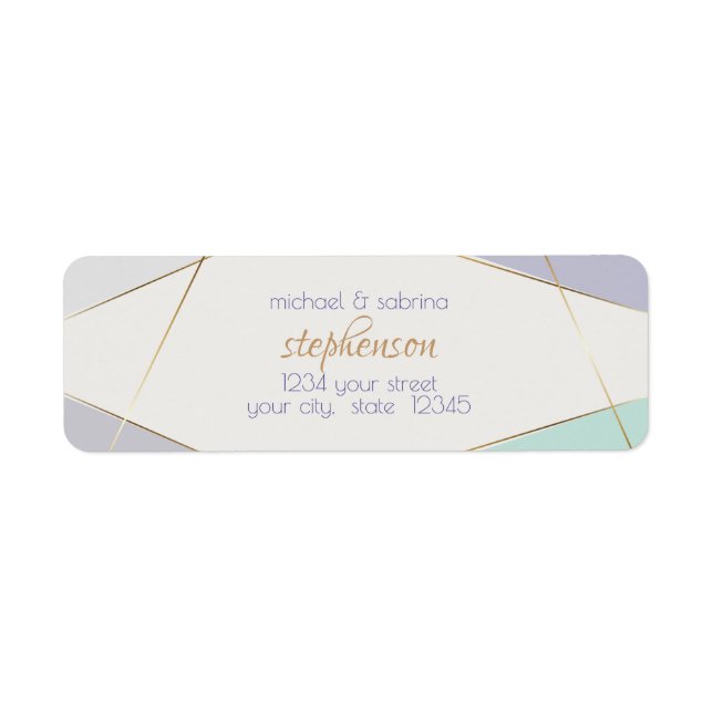 Contemporary Modern Geometric Stripes Mint Violet (Front)