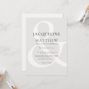 Contemporary Modern Neutral Wedding Invitation