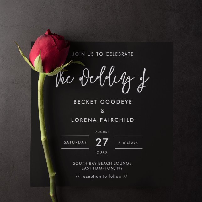 Contemporary modern Square black wedding Invitation (Creator Uploaded)