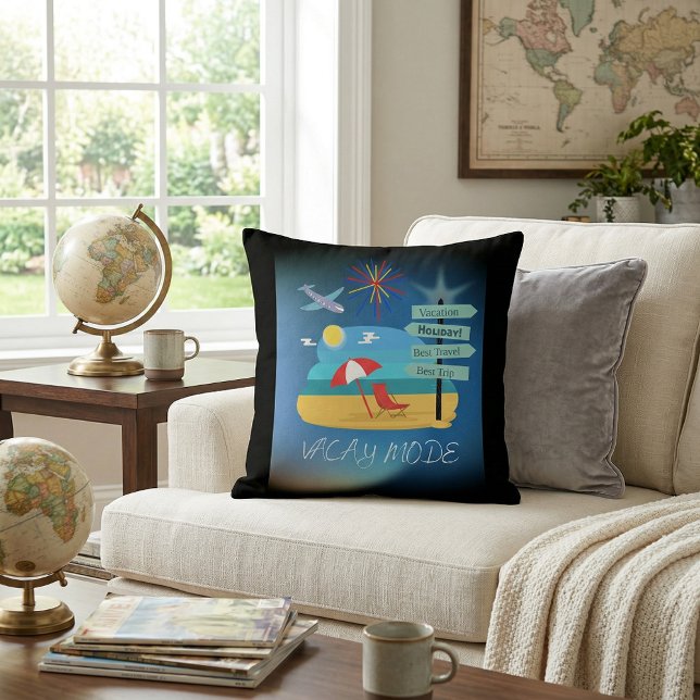 Contemporary modern stylish  vacation Throw Pillow (Creator Uploaded)