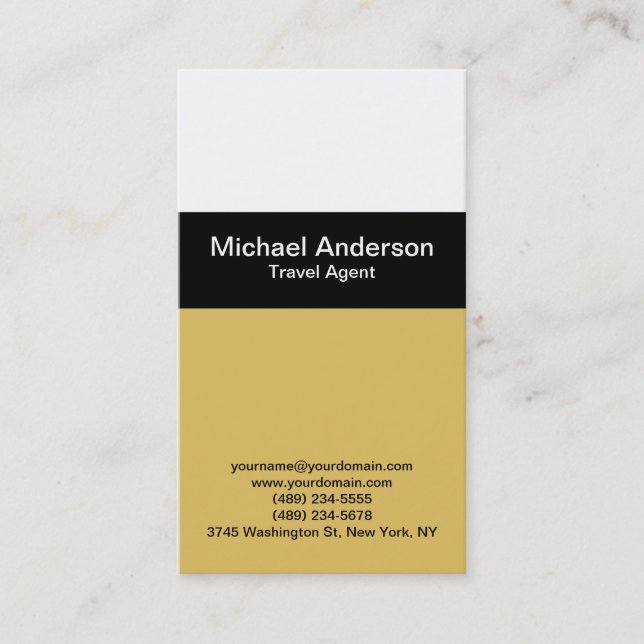 Contemporary Modern Travel Agent Business Card (Front)
