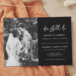 Contemporary modern We still do Vow renewal photo Invitation