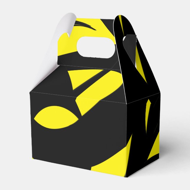 Contemporary Modern Yellow / Black  Favour Box (Front Side)