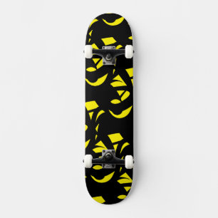 Contemporary Modern Yellow / Black  Skateboard