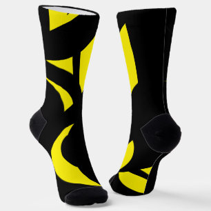 Contemporary Modern Yellow / Black  Socks