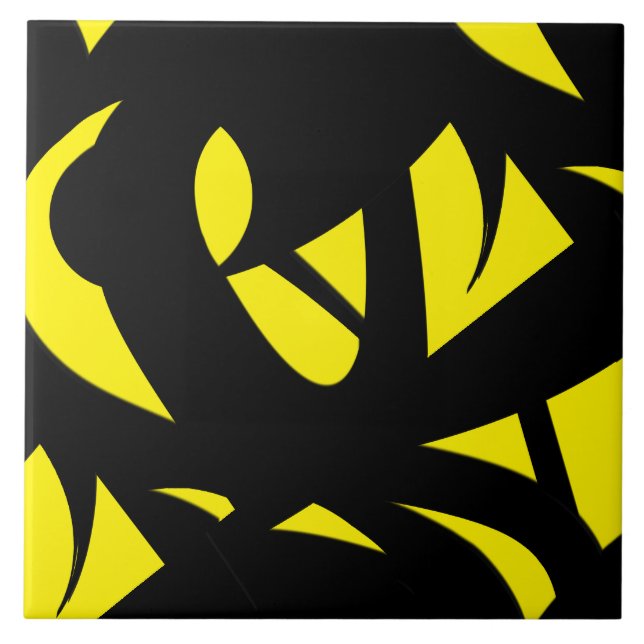 Contemporary Modern Yellow / Black  Tile (Front)