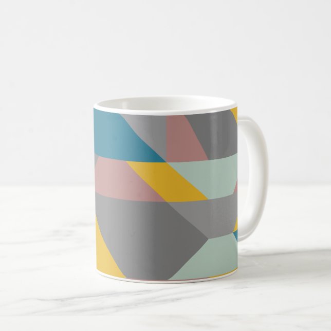 Contemporary Modernist Geometry Art Earthy Colours Coffee Mug (Front Right)