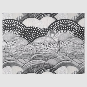 Contemporary Monochrome Abstract Geometry Pattern Tissue Paper