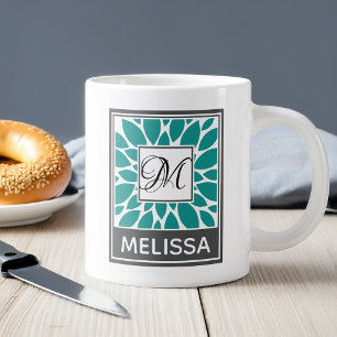  Contemporary Monogram and Name Large Coffee Mug