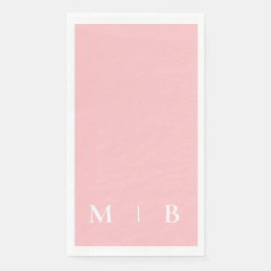 Contemporary Monogram Blush Wedding  Napkin