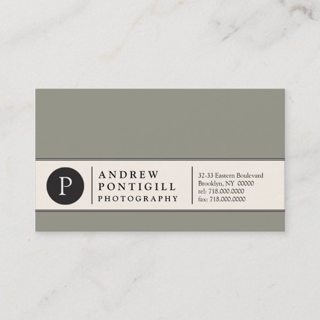 Contemporary Monogram Business Card (Front)
