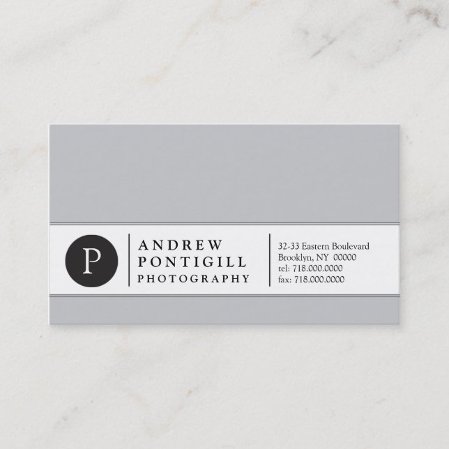 Contemporary Monogram Business Card (Front)