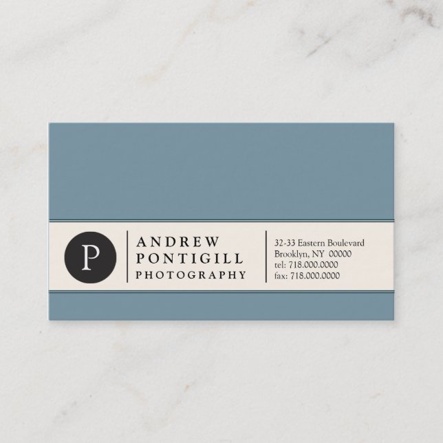 Contemporary Monogram Business Card (Front)