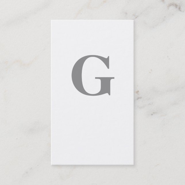 Contemporary Monogram / Grey & White Business Card (Front)