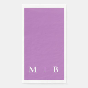 Contemporary Monogram Orchid Wedding Napkin