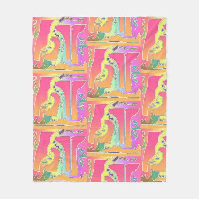 Contemporary Mosaic Mix  Fleece Blanket (Front)
