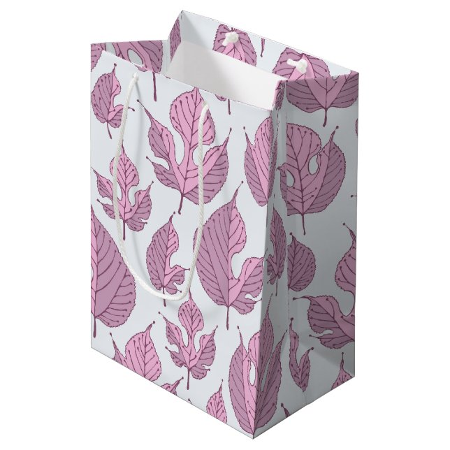 Contemporary Mulberry Leaves Pattern Medium Gift B Bag (Front Angled)