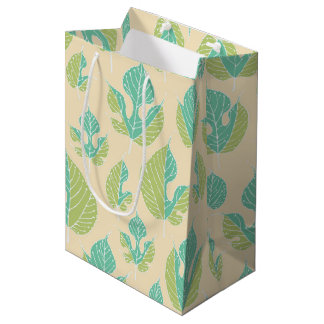 Contemporary Mulberry Leaves Pattern  Medium Gift Bag