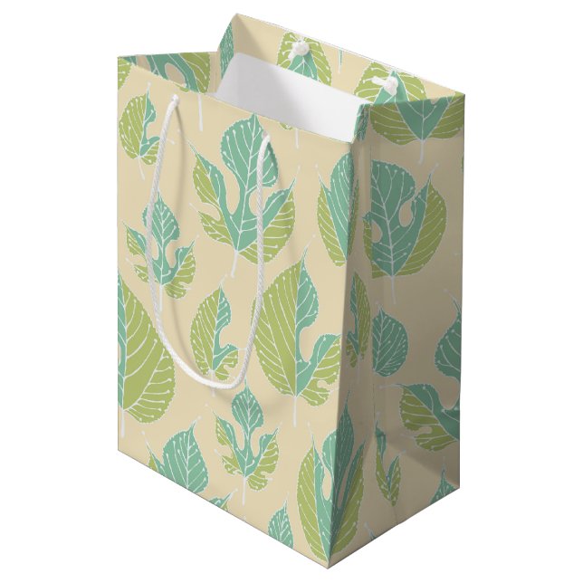 Contemporary Mulberry Leaves Pattern  Medium Gift Bag (Front Angled)