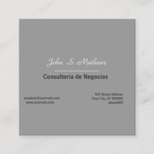 Contemporary Neutral Grey Professional Minimalist Square Business Card
