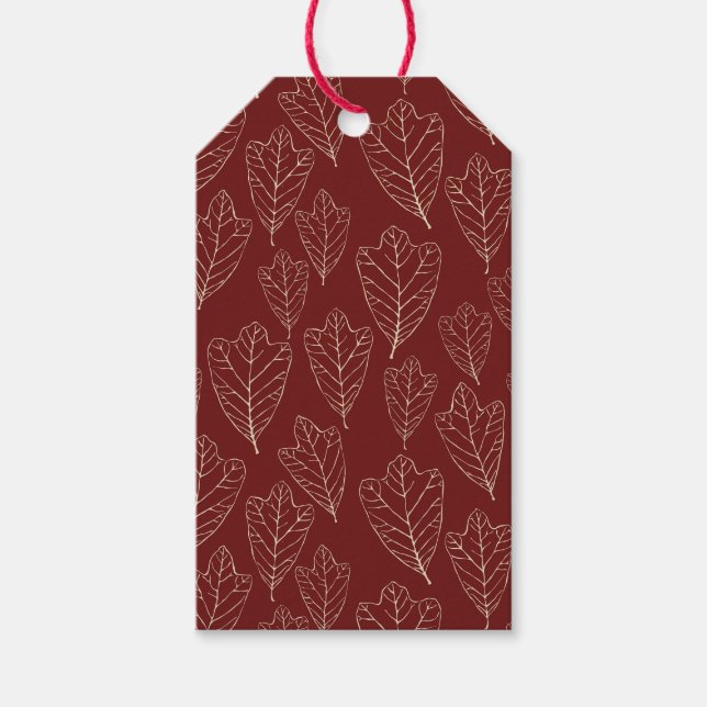 Contemporary Oak Leaves Gift Tags (Front)