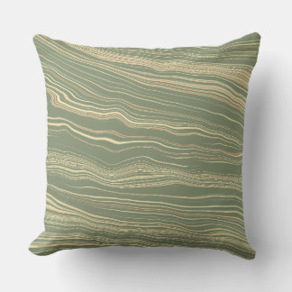 Contemporary Olive Green with Linen Pattern   Cushion