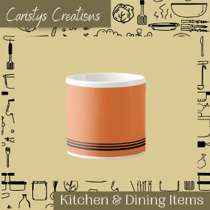 Contemporary Orange Tangerine Stripes Espresso Cup