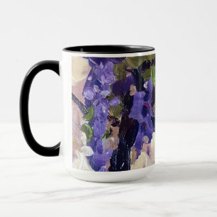 Contemporary painting blooming wisteria mug