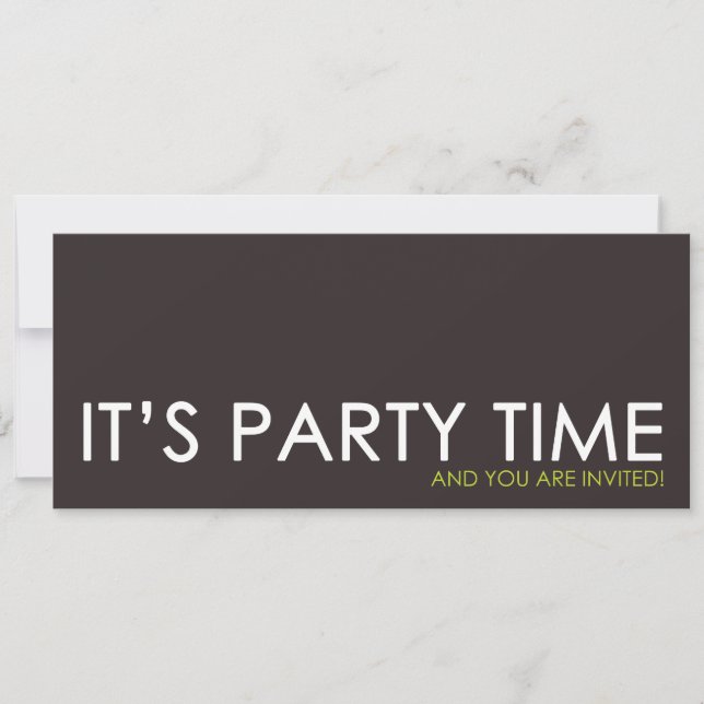 Contemporary Party Time Birthday Invitations (Front)