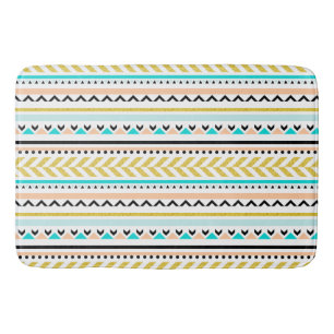 Contemporary Pastel Aztec Inspired Pattern Bath Mat