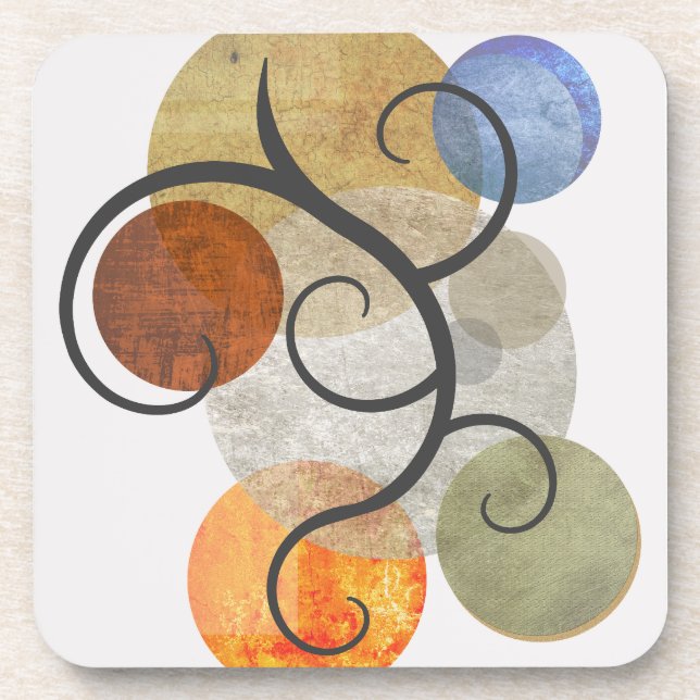 Contemporary Patterned Circles Coaster (Front)