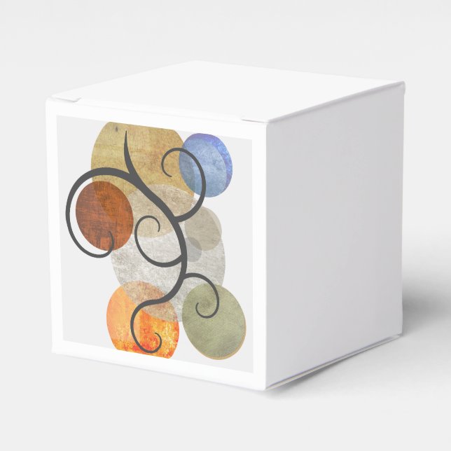 Contemporary Patterned Circles Favour Box (Front Side)