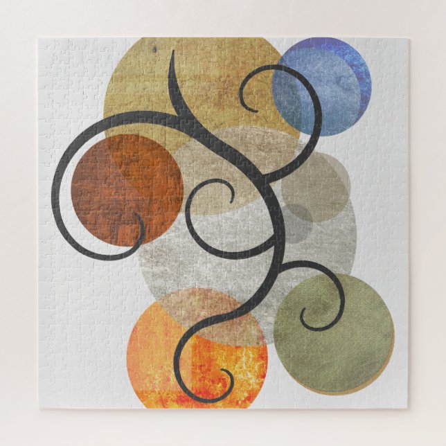Contemporary Patterned Circles Jigsaw Puzzle (Vertical)