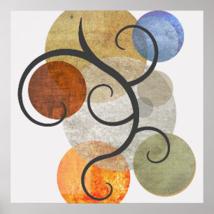 Contemporary Patterned Circles Poster