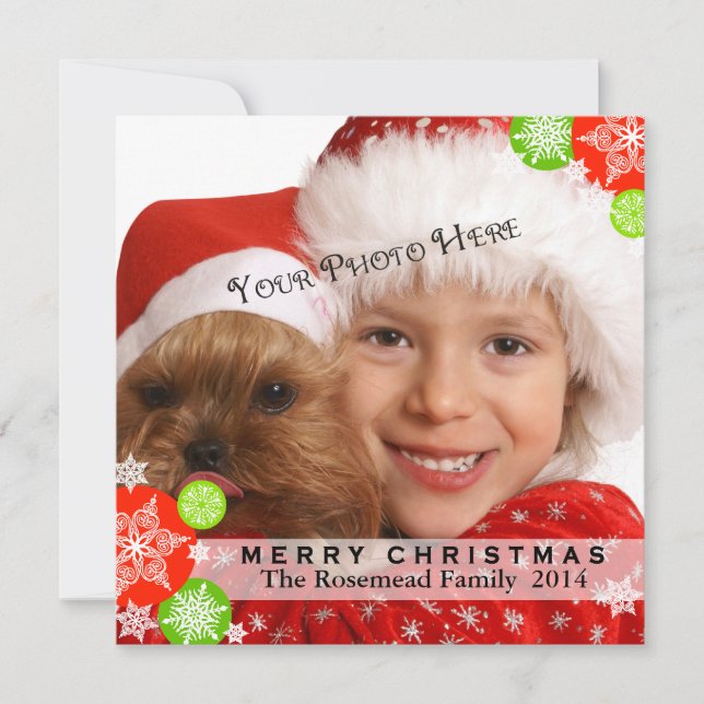 Contemporary Photo Christmas Card (Front)