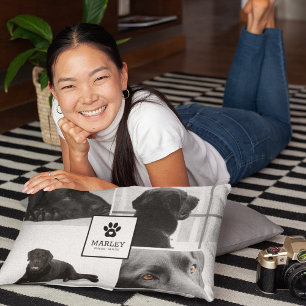 Contemporary Photo Collage Pet Remembrance   Dog Decorative Cushion