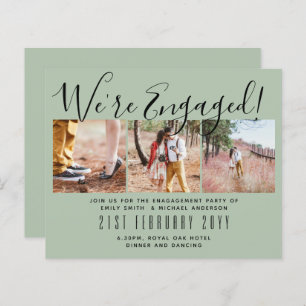 Contemporary PHOTO Engagement Party Invitations