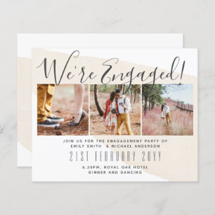 Contemporary PHOTO Engagement Party Invitations