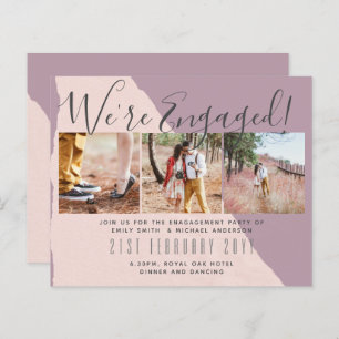Contemporary PHOTO Engagement Party Invitations