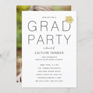 Contemporary Photo Graduation Party Invitation