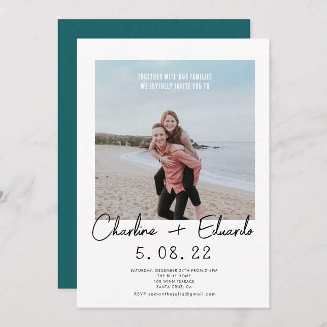 Contemporary Photo Hand lettering Wedding  Invitation (Creator Uploaded)