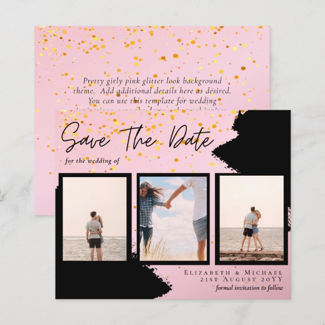 Contemporary Photo Save Dates Engagement  (Front/Back)