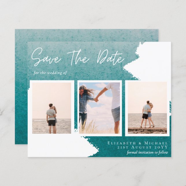 Contemporary Photo Save Dates Engagement  (Front/Back)