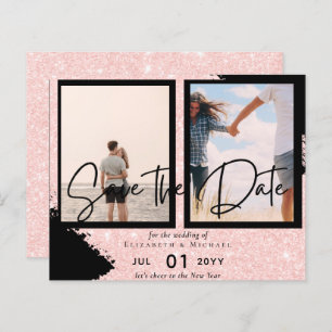 Contemporary Photo Save Dates Engagement