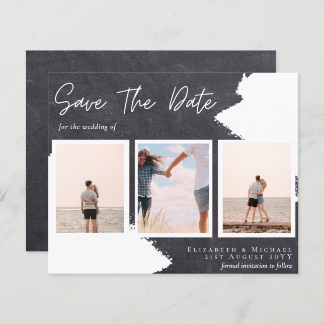 Contemporary Photo Save Dates Engagement  (Front/Back)