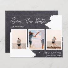 Contemporary Photo Save Dates Engagement