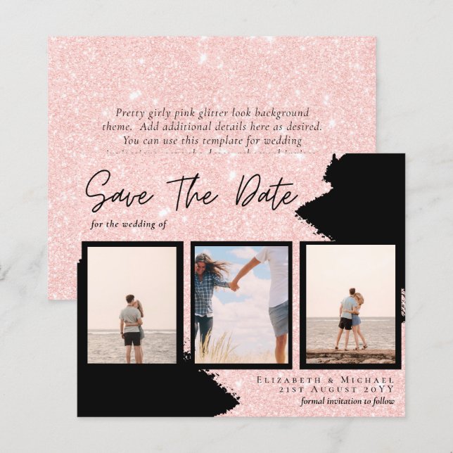 Contemporary Photo Save Dates Engagement  (Front/Back)